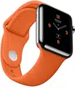 Apple Watch Série 9 Hermès 41mm (GPS + Cellular) bracelet silicone Orange Hermès – photo 2 sur 5