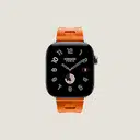 Apple Watch Série 9 Hermès 41mm (GPS + Cellular) bracelet silicone Orange Hermès – photo 5 sur 5
