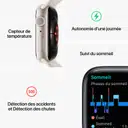 Apple Watch Series 8 (2022) GPS + Cellular 41 mm - Aluminium Lumière stellaire - Bracelet sport Lumière stellaire – photo 3 sur 3
